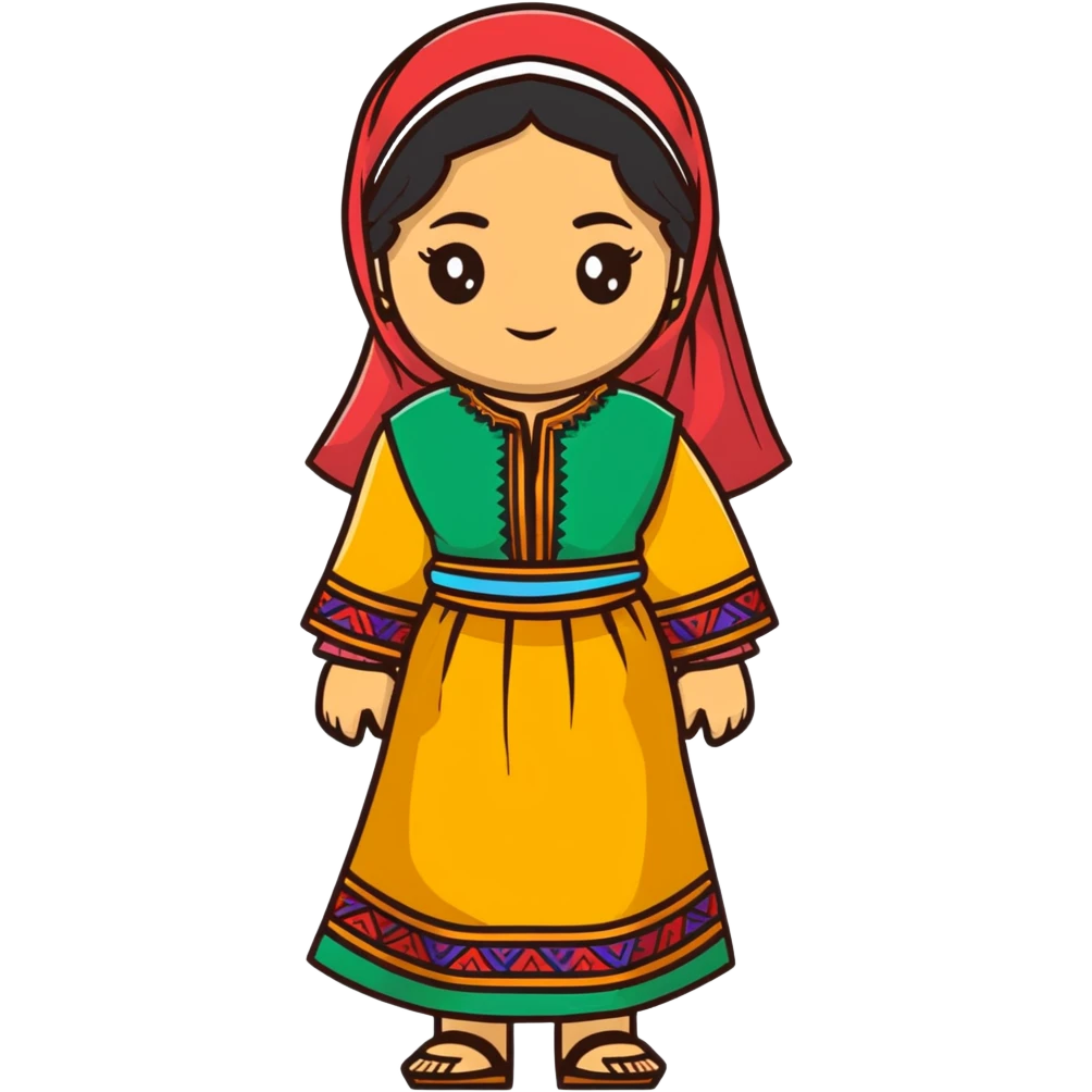 Kurdish woman with traditional dress emoji