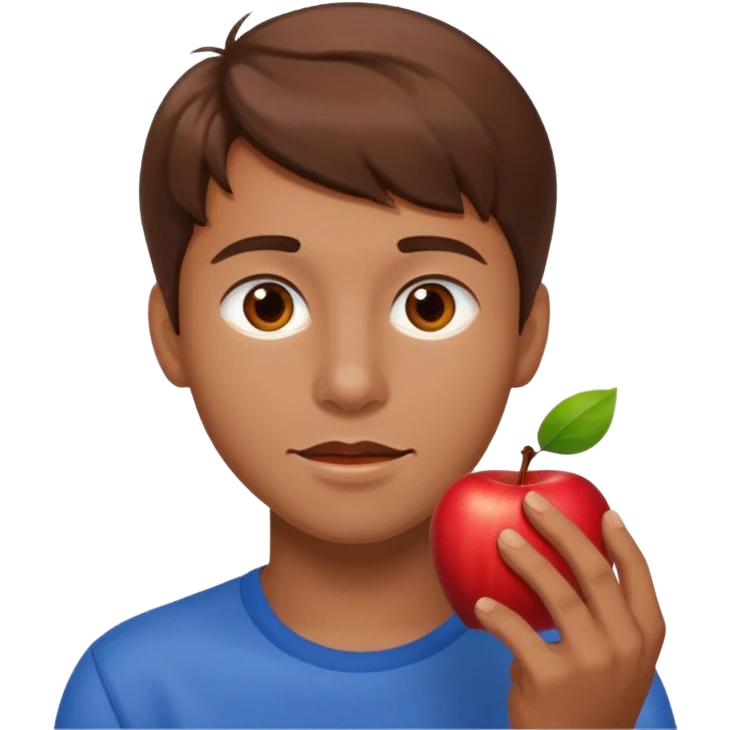 I want you to create an emoji of a SPANISH sergeant,  He should be a young guy with brown hair, brown eyes, his skin color like he’s tan and he’s eating an apple  emoji