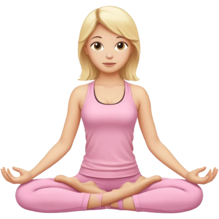 blonde yoga girl light pink clothes n emoji