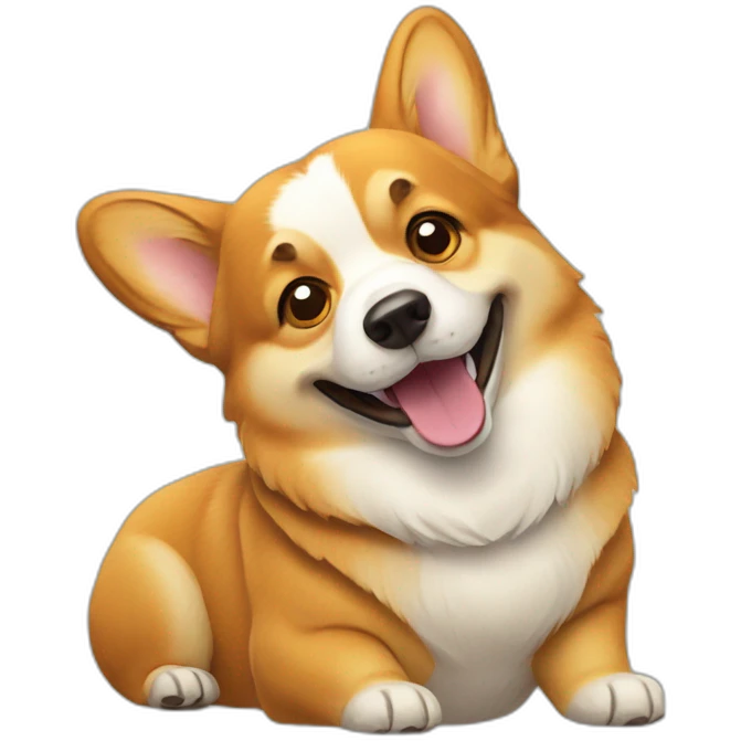 Corgi with beer emoji