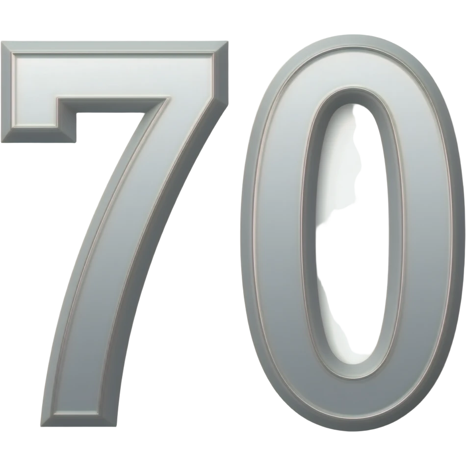 The numbers 70s as an emoji emoji