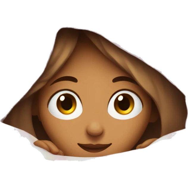 Cozy girl under blanket emoji
