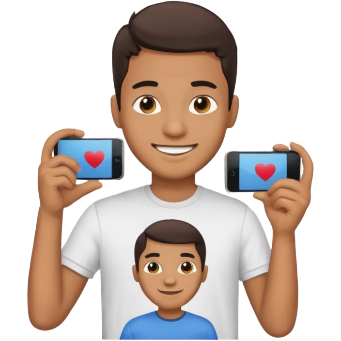 jovem pardo filmando emoji