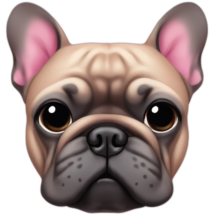 Black French bouledogue with pink sweat-shirt  emoji