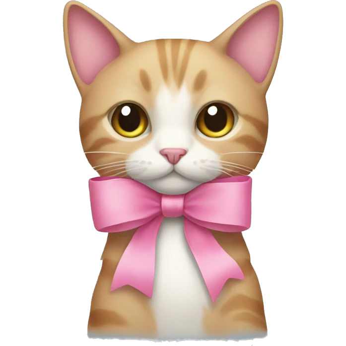 Cat with a pink bow emoji