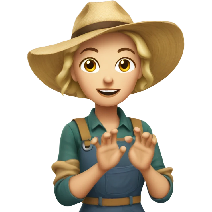White Woman farmer tipping hand sassy emoji