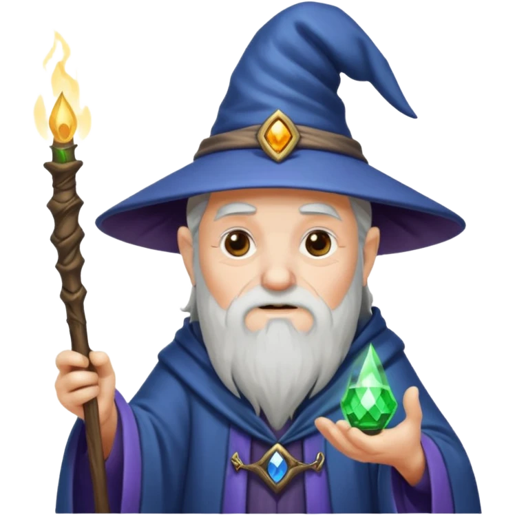 old wizard casting spells emoji