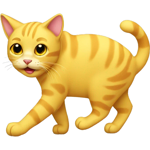 Yellow cat walking  emoji