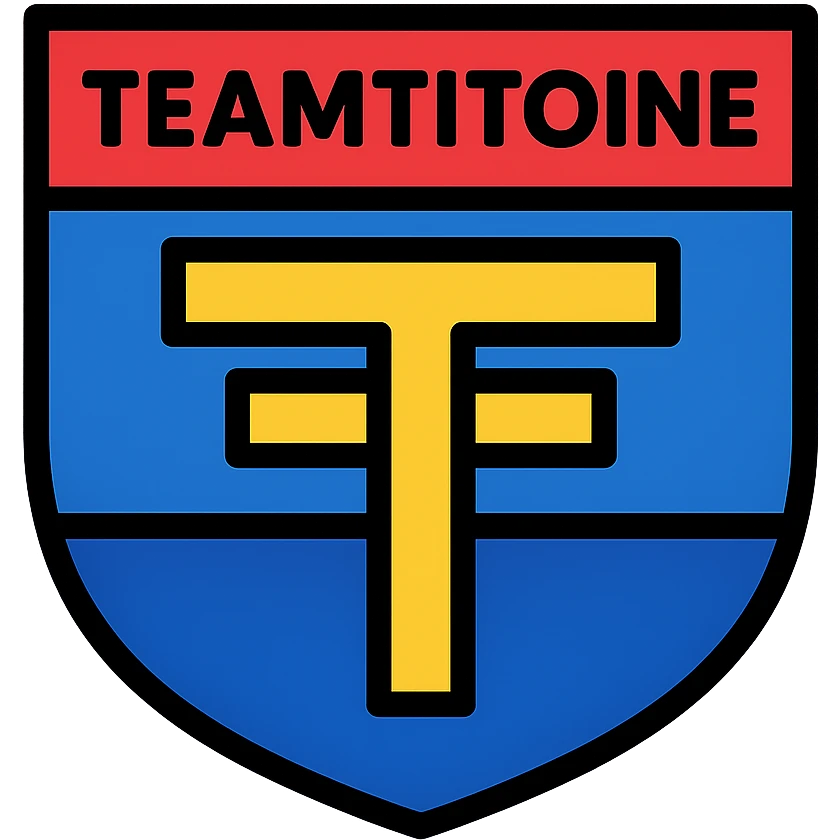 clean lines, bold colors TeamTitoine emblem in color outline icon style emoji