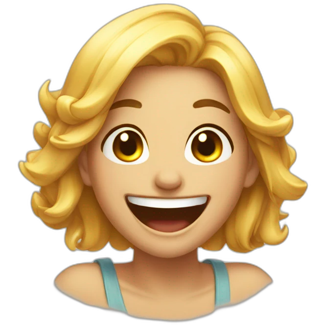 Beutiful girl laughing emoji