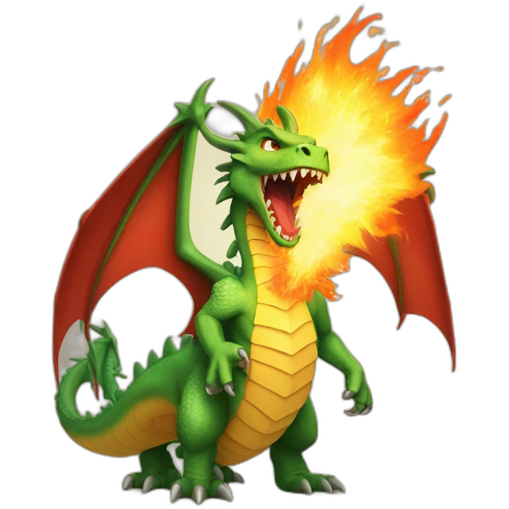 Aggressive fire-breathing dragon emoji