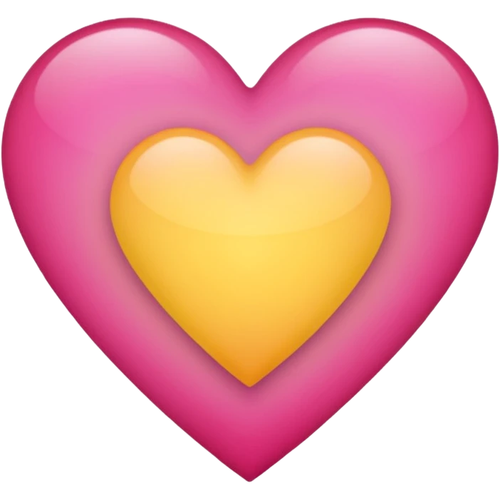 Yellow to dark pink gradient heart emoji