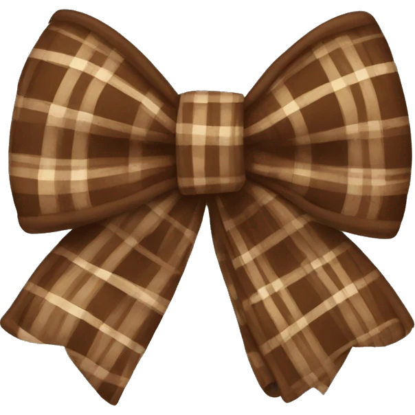 Brown plaid bow emoji