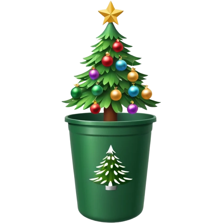 🎄New Year tree inside trash can 🗑️ emoji