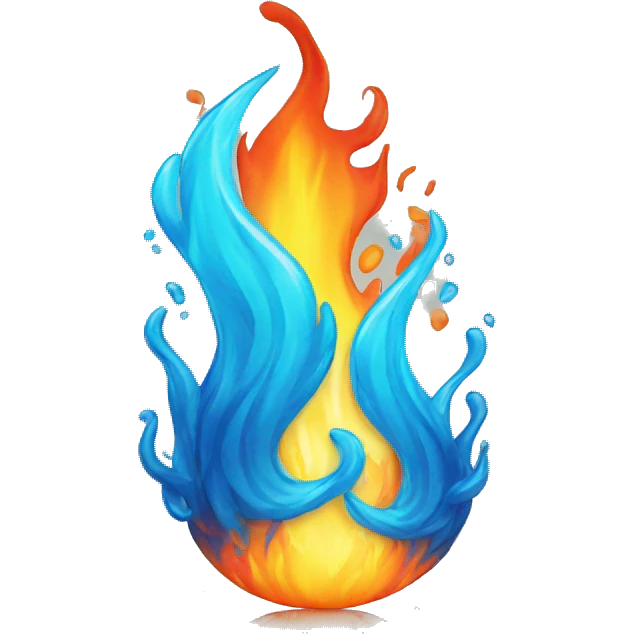 Fire and water merged emoji