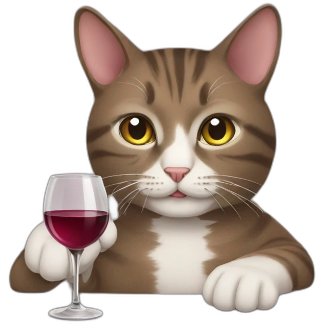 cat drinking wine emoji