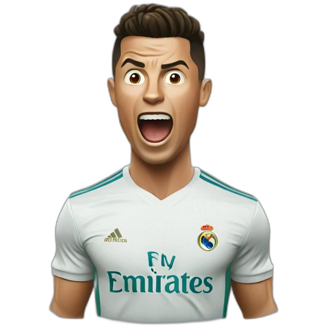 cristiano ronaldo shouting siuuu emoji