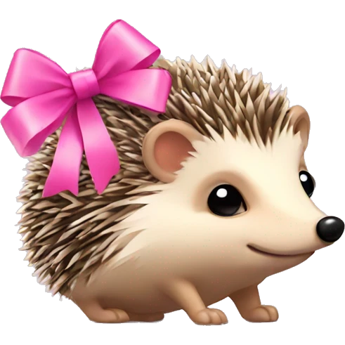 hedgehog with a pink bow emoji