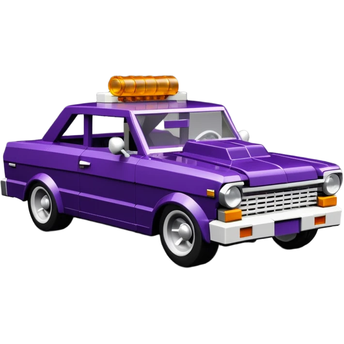futuristic Jetson’s Lego midnight-dark-purple stealthy black metallic 1965 Chevy Nova SS street rat rod  understated  emoji