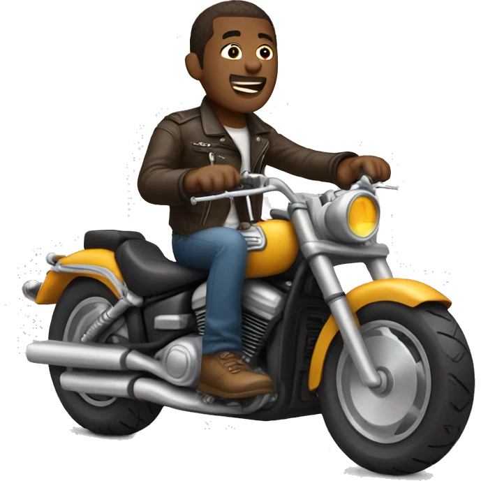 Chill guy  on a motorcycle  emoji