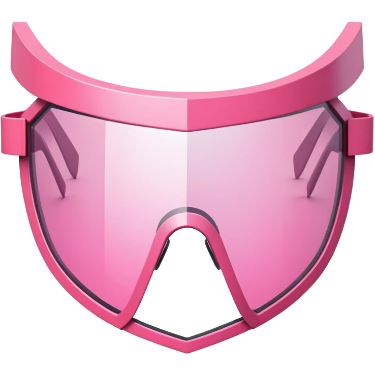 angular pink shield visor glasses, geometric design, sharp edges, Y2K aesthetic emoji