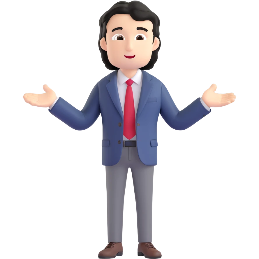Business strategist with black wavy hair, stubble, chiseled face, wearing blazer and button-up shirt, giving an inspirational TED-style talk about innovation on a minimalist stage with red circle, dynamic speaking pose emoji
