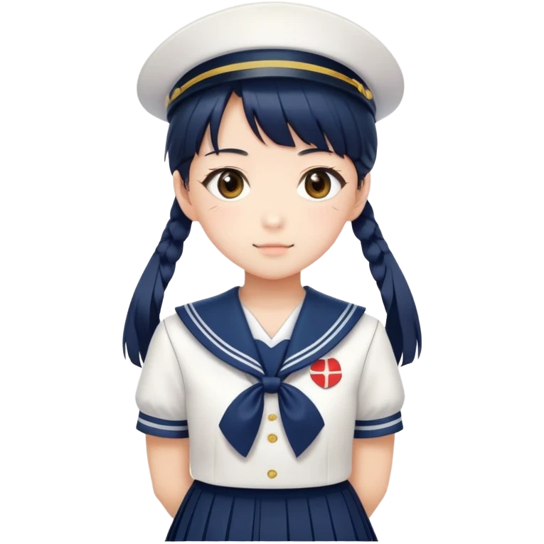 Cute Japanese high school girl in traditional sailor uniform with pleated skirt emoji