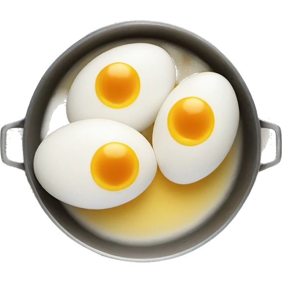Boiled eggs in a pan  emoji