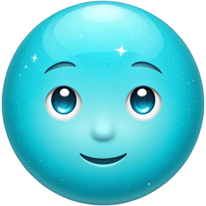 Glitter cian moon emoji