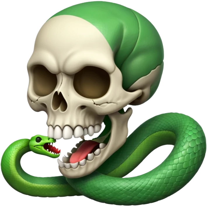 skull with open mouth green snake emoji