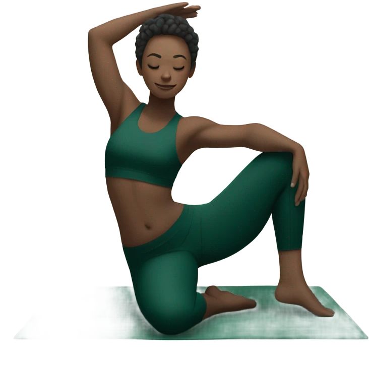 dark green yoga emoji