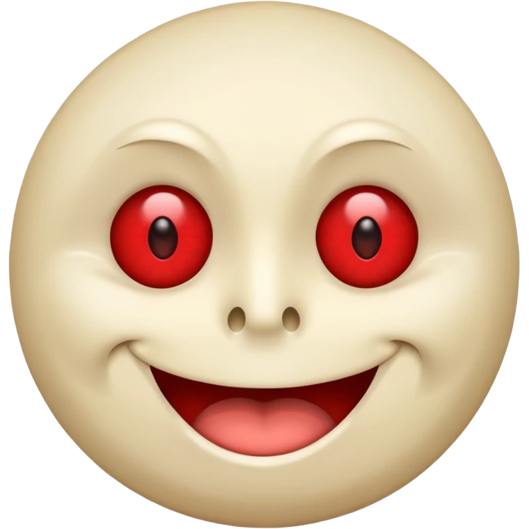 Insane smiley face who’s greedy and has red tired eyes  emoji