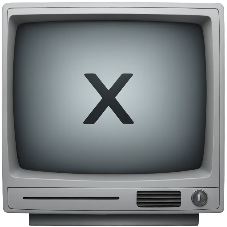 Gray television X letter  emoji
