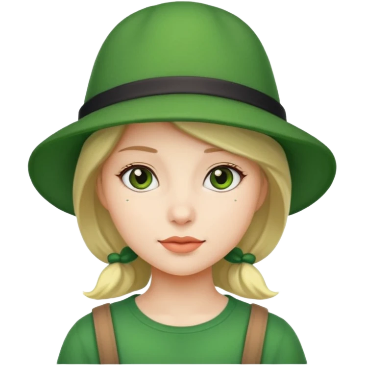 girl with green hat emoji