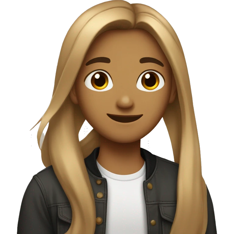 Light brown girl with long hair hugging guy who is taller with short balck hair and is light brown emoji