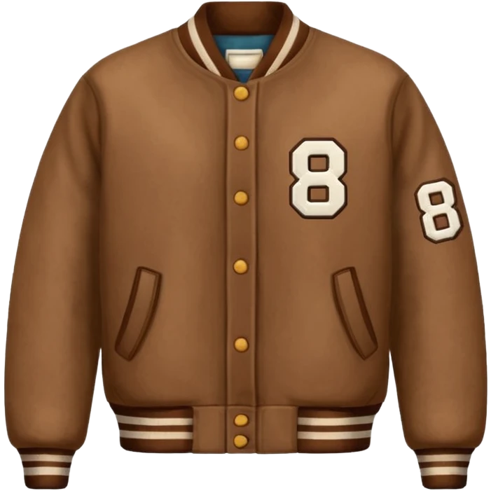 brown varsity jacket with number 85 right side chest 


 emoji