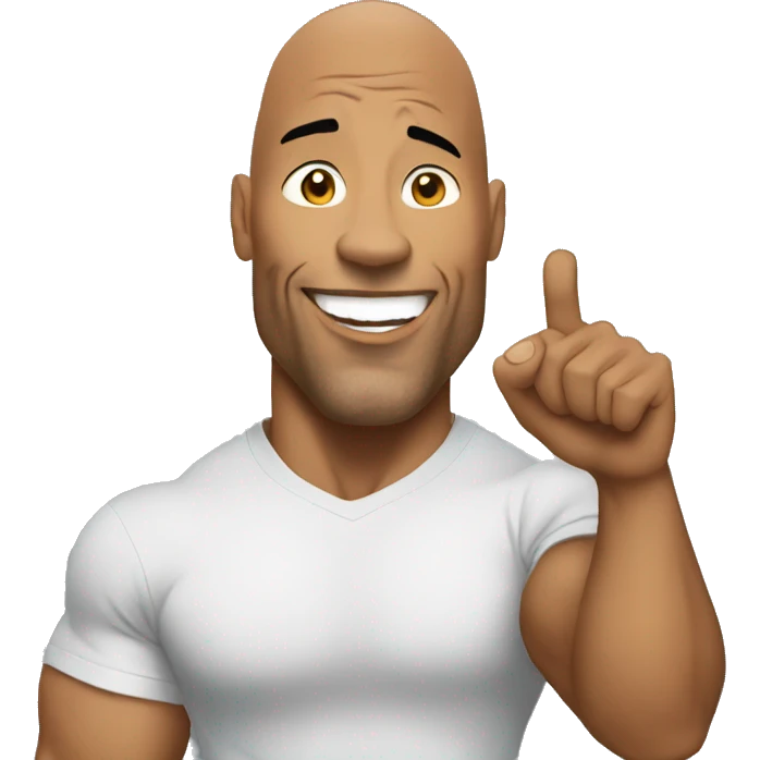 the rock holding a sing emoji