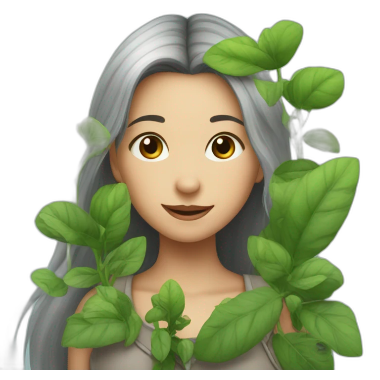 rat fille avec des plantes emoji