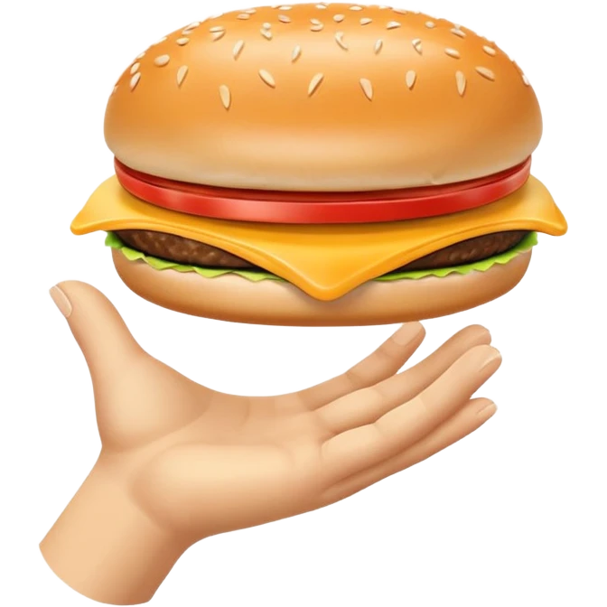 Yellow hand looking like holding burger but without the burger emoji