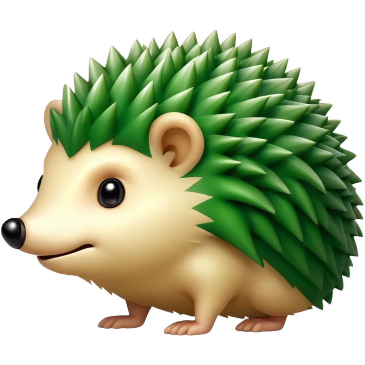 The hedgehog is green emoji