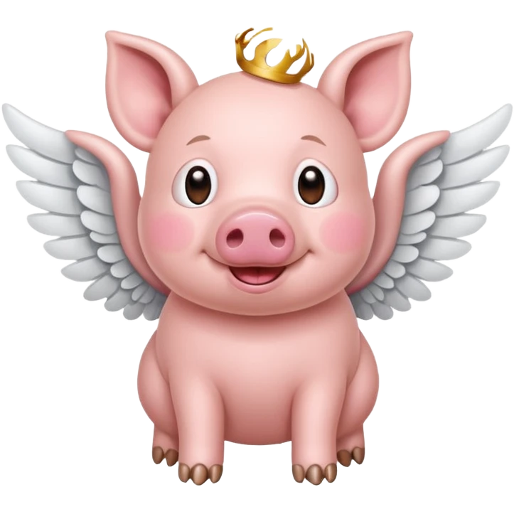 Crea un emogi de un cerdo con alas emoji