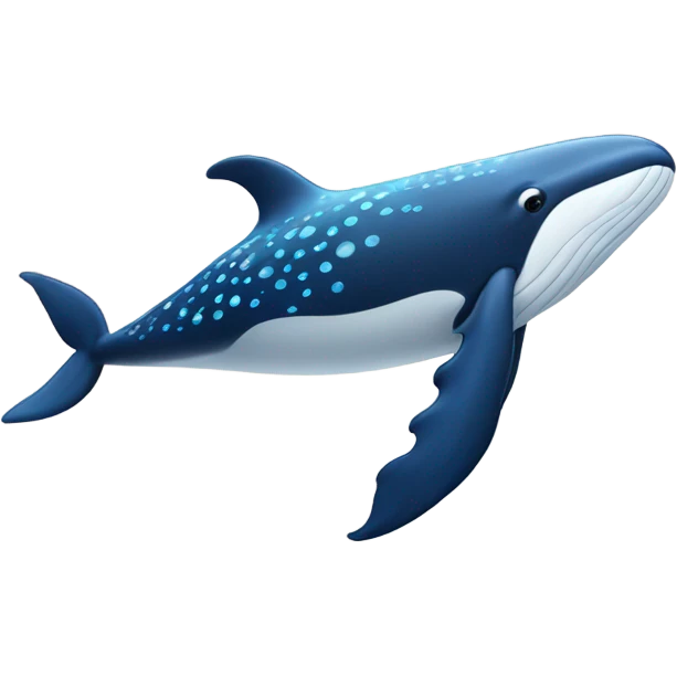 Whale with a polar dot tail emoji