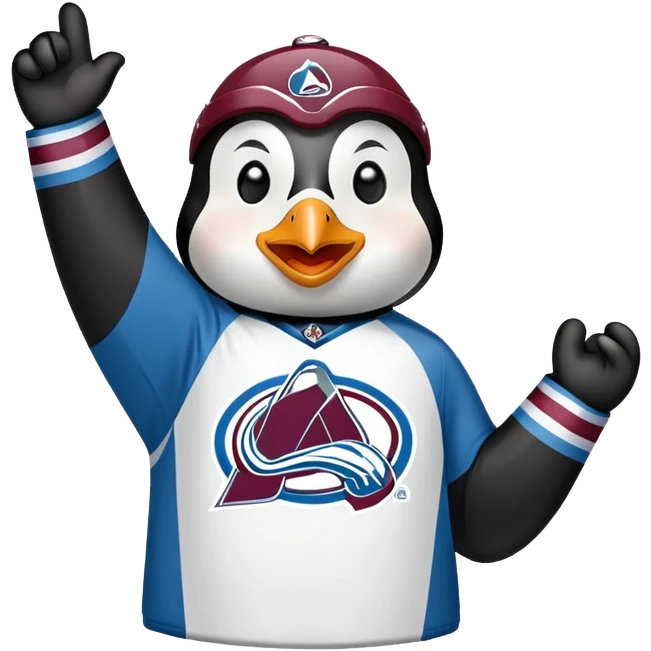 penguin rooting for colorado avalanche emoji