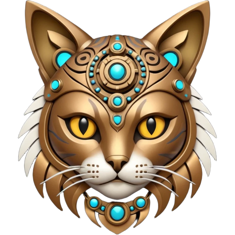 tribal shaman cat cyberborg emoji