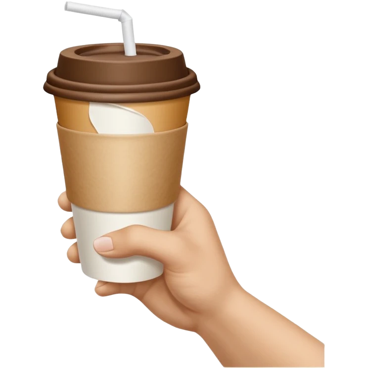 A emoji, ultra-clean and high-resolution, showing a single hand extended forward holding a paper cup, inspired by Michelangelo’s “Creation of Adam”. emoji