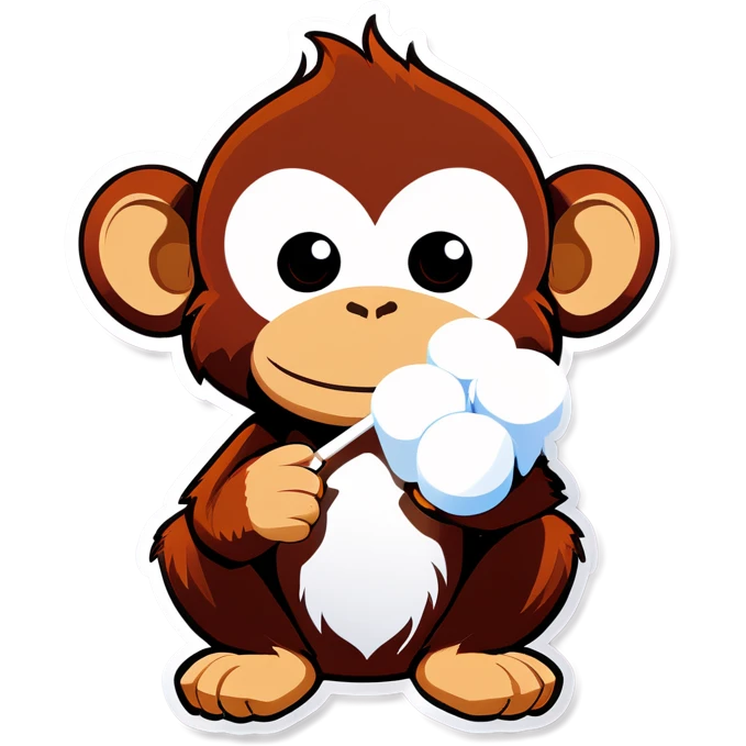 Monkey with marshmallow emoji