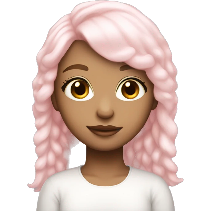 pretty angelic girl with light pink hair and lashes emoji