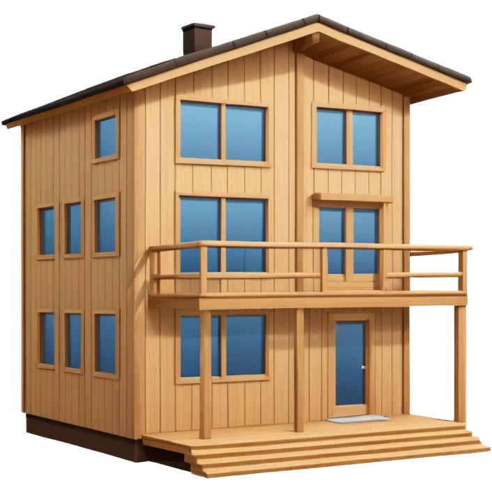 modern wooden house emoji