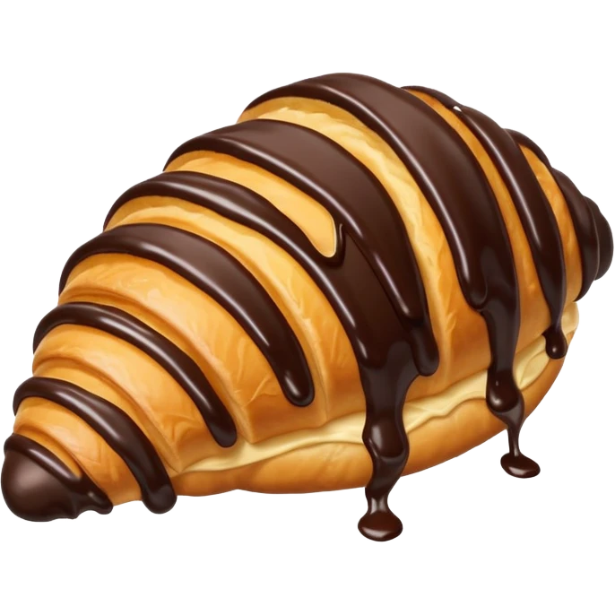 Croissant with drizzles of chocolate  emoji