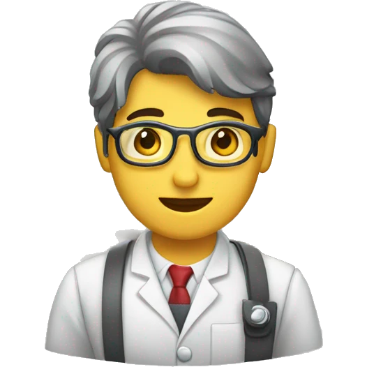 joven con bata de laboratorio emoji